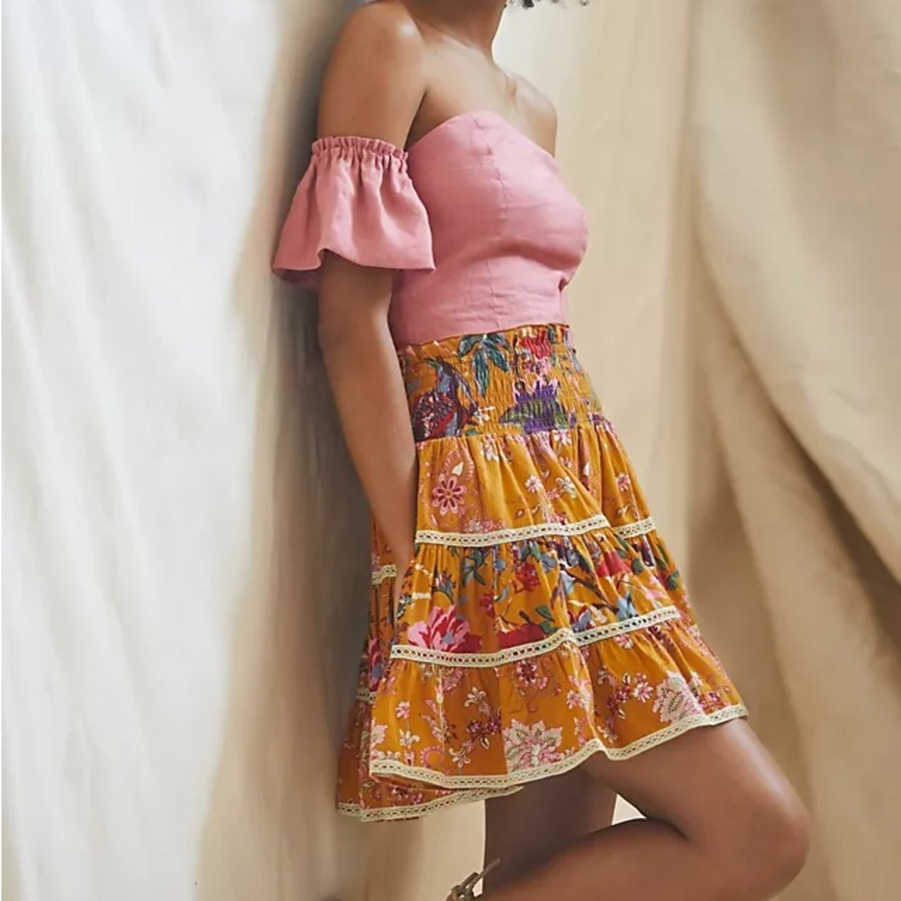 Anthropologie Let Me Be Mini Skirt